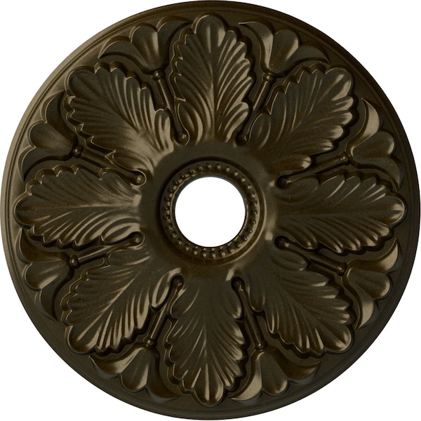 Ekena Millwork Milan Ceiling Medallion (Fits Canopies up to 4 5/8"), 24 1/2"OD x 3 1/2"ID x 1"P, Green Gold CM24MIGGS - main